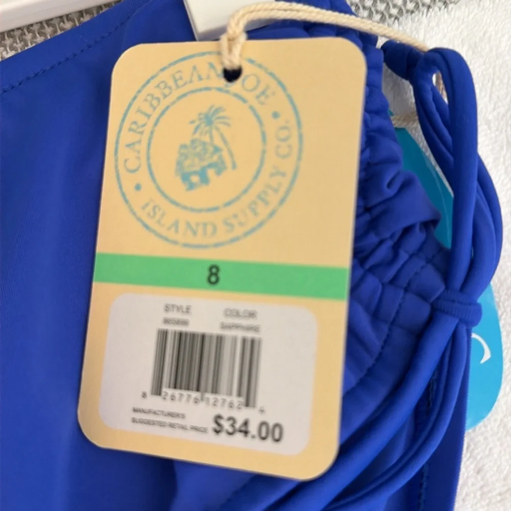 NWT Caribbean Joe royal blue swim bottoms. Size 8